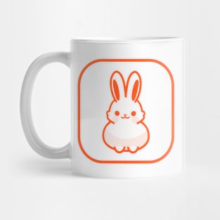 Orange Bunny Cute Minimalist Aesthetic Design Mug